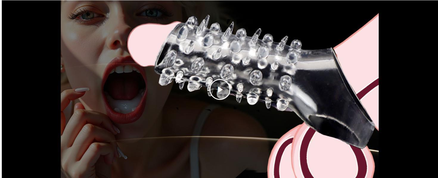 Textured Wolf-Tooth Condom Sleeve, TPE Studded Delay Cover for Adults — detail image 1