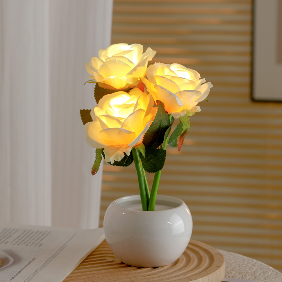 Lámpara de Noche de Flores Artificiales Enchufable para Dormitorio image 9