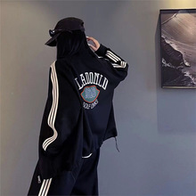 2025新款秋冬大码oversize宽松学生初高中情侣装运动服套装两件套