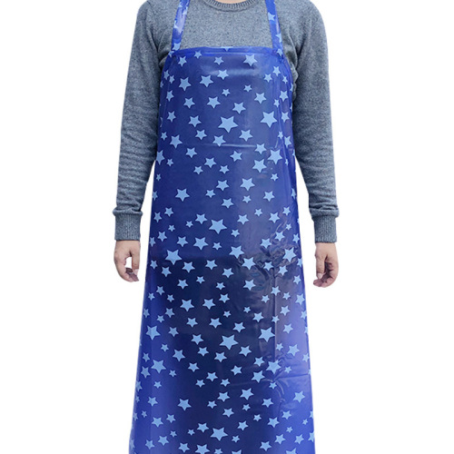 Transparent PVC extended-length thick red plastic apron with waterproof and oilproof features, suitable for both men and women, for kitchen, aquatic products, and factory use.