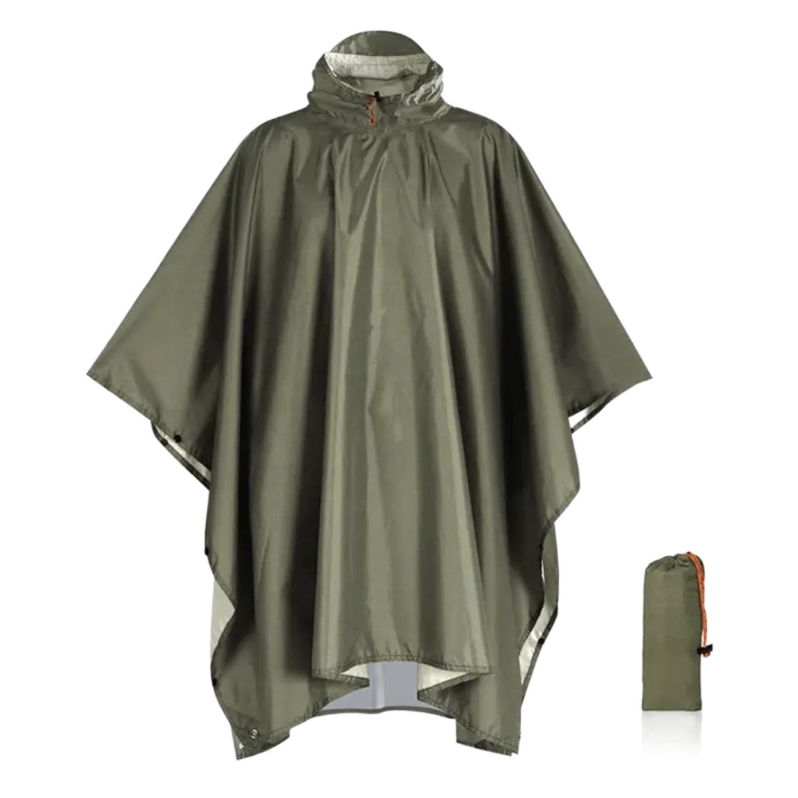 Amazon transfronterizo tres en uno capa impermeable poliéster recubierto de plata al aire libre montañismo impermeable portátil Comercio exterior capa poncho