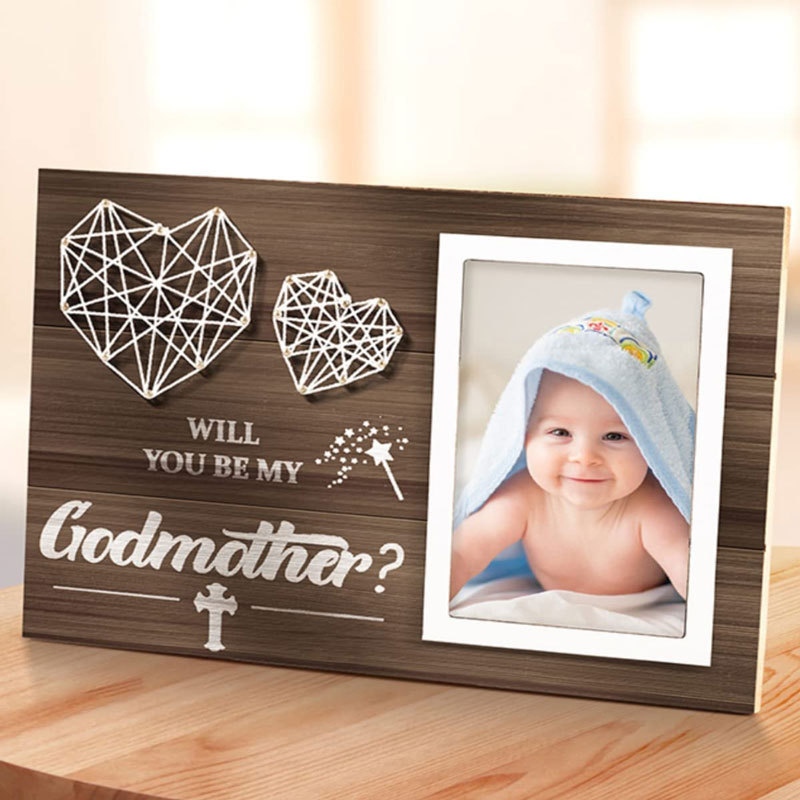 Marco de fotos de madera para mascotas Decoración de mesa creativa Decoración de mesa de bebé marco de fotos en forma de corazón doble latido bobinado