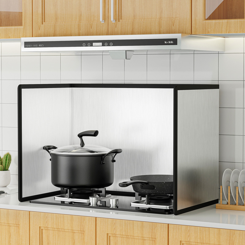 Gas Stove Shield Kitchen Partition Stove Range Hood Decorative Cover Splash Guard Oil Absorber