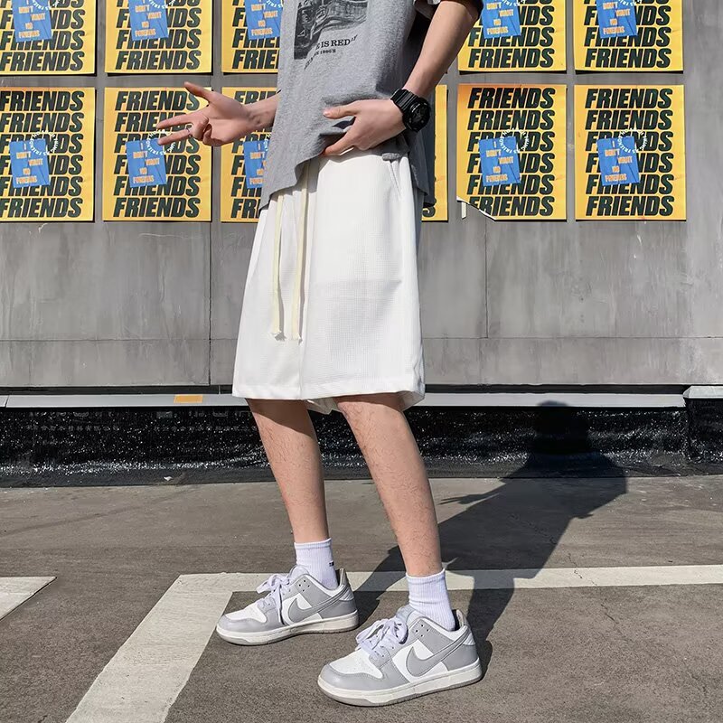 Summer Thin Shorts for Men, Trendy Loose Student Five-Point Pants, Casual Versatile Hong Kong Style Running Shorts, Mid-Length