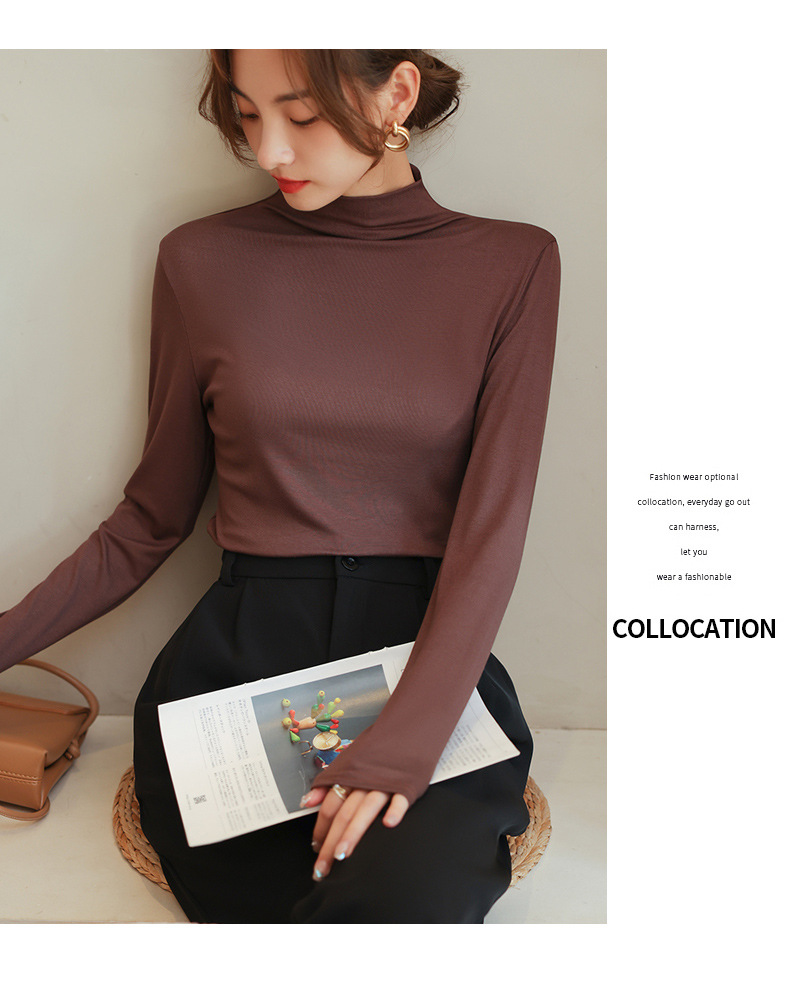 Women's T-shirt Long Sleeve T-shirts Simple Style Solid Color display picture 13