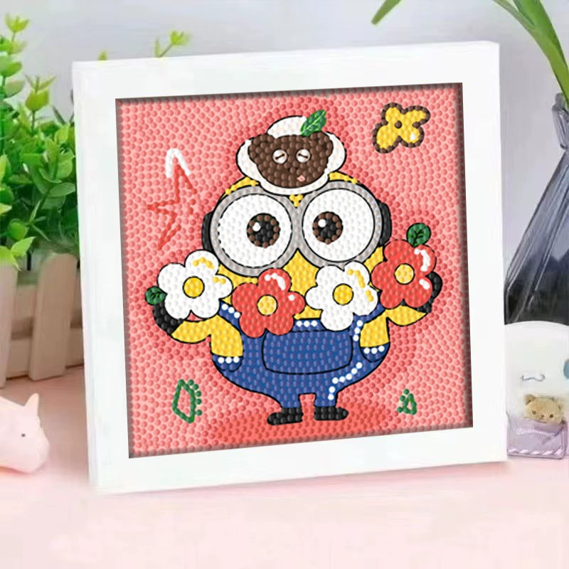 Кристальная вышивка DIY (Kuromi & KT Cat) 17×17 см фоторамка, набор наклеек в стиле мультфильма с полным заполнением