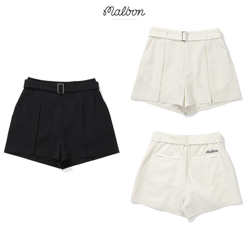 25 Spring and Summer Korean Golf Clothing Malbon Shorts Women's Outdoor Sports Plaid Breathable Straight-Leg Pants Casual Pants