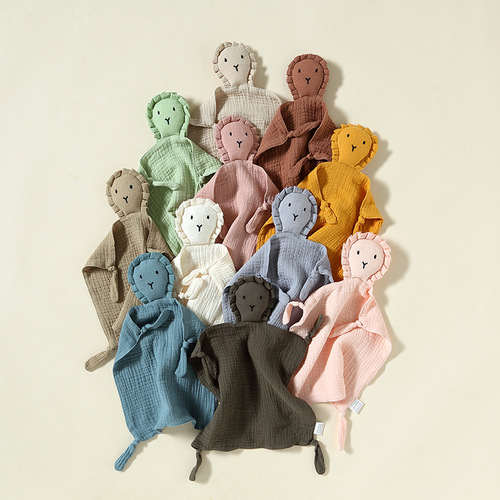 Baby comfort towel plush toy baby holding sleep doll doll to coax sleep artifact can be chewed into the mouth hand puppet