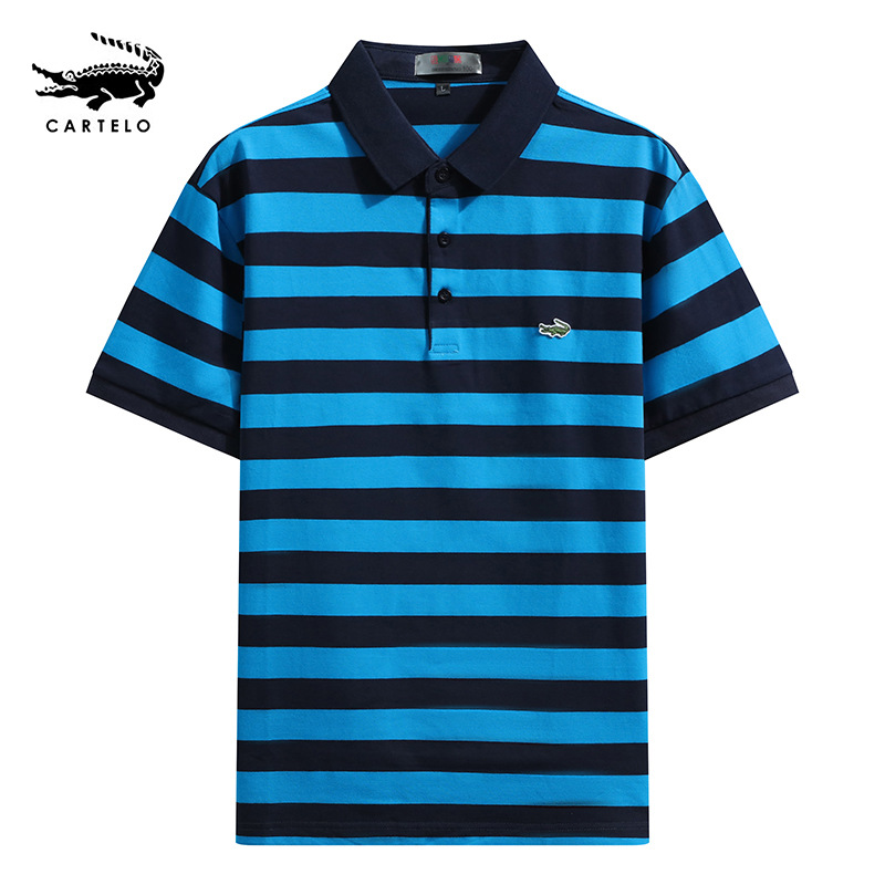<2025> 夏季男士翻领短袖POLO衫条纹拼色|ms