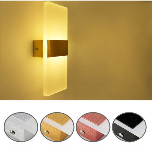 Acrylic LED Wall Lamp, Minimalist Bedroom Bedside Corridor Wall Lamp, Hotel Engineering Corridor Cross-border Lighting Wholesale