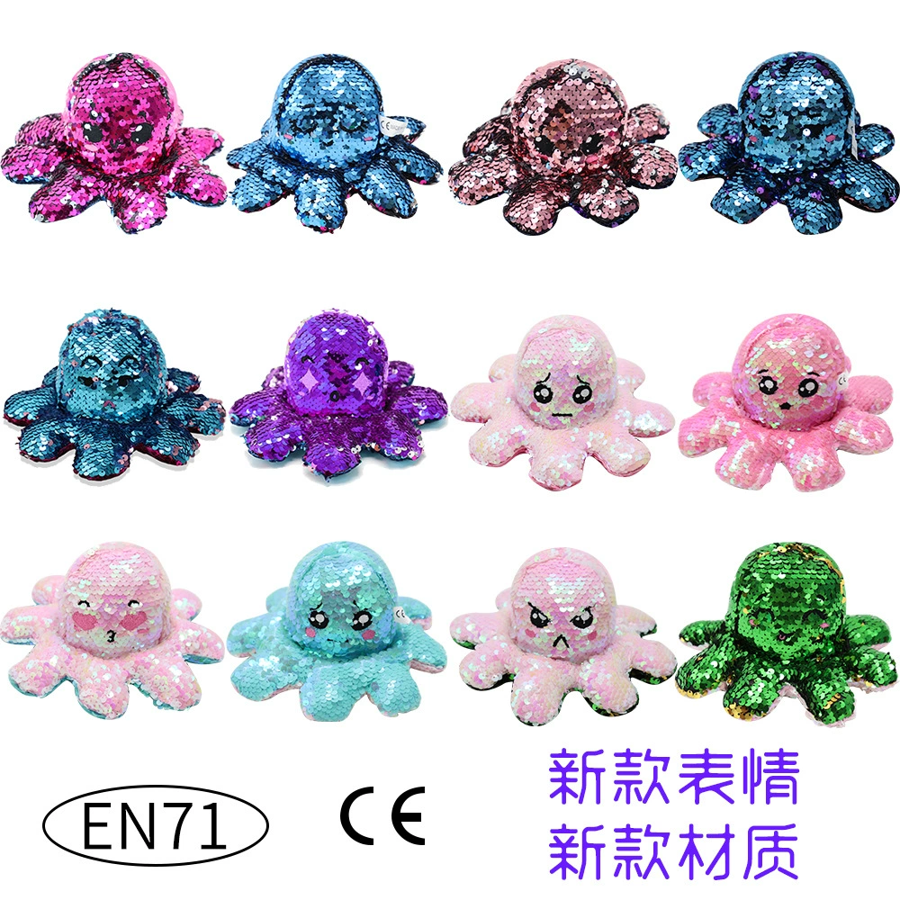 Трансграничная новая кукла-Осьминог с блестками, креативное вышитое выражение с блестящей куклой-осьминогом