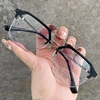 Troubleshou color -changing myopic glasses science and engineering men's Swen semi -frame anti -Blu -ray flat -light retro glasses framework