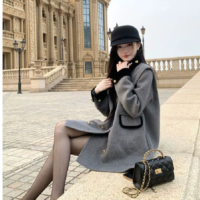 Модное шерстяное пальто, стиль Chanel, яркий запоминающийся стиль
