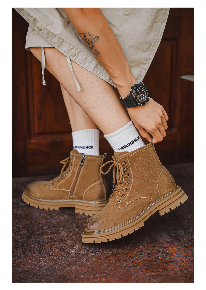 Martin Herren Desert Boots Gelb Englisches Design Arbeitsstiefel_voghion.com
