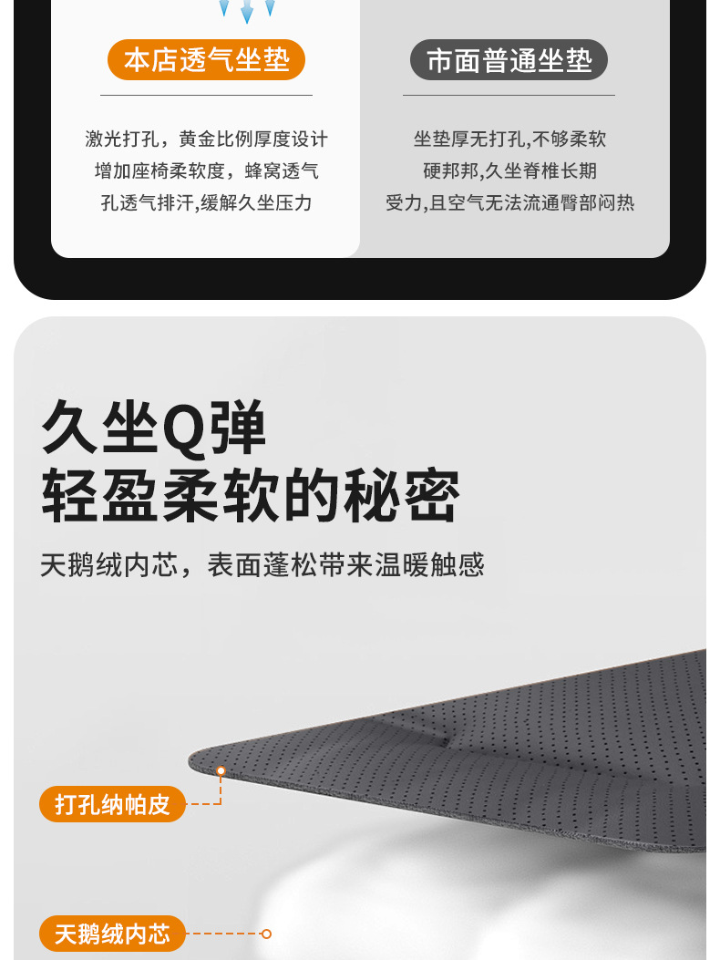 Hongqi Car Seat Cushion H5H6 Tiangong 05Hs5H9Hs3 Seat Cushion Four-Season Universal Breathable Ventilated Backrest Interior