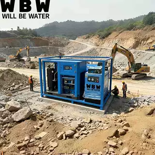 磐耕撬装一体式螺杆空压机37-90kw工地矿山永磁变频空压机干燥机