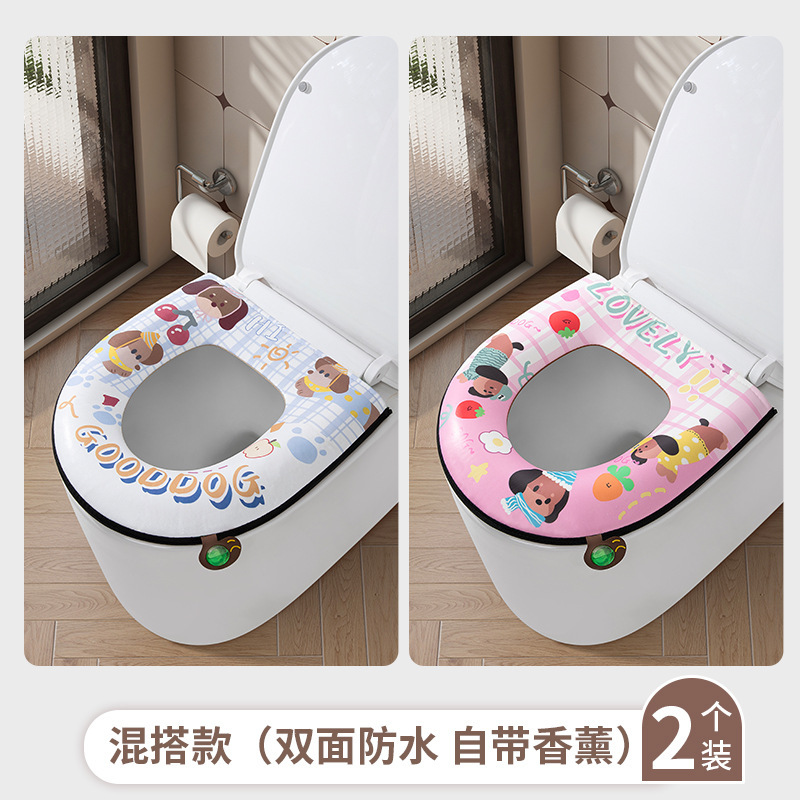 厂家批发新款香薰防水马桶坐垫通用家用马桶圈四季免洗拉坐便垫套|undefined