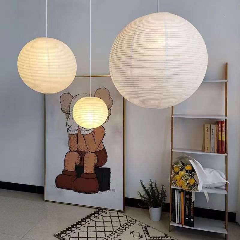 Round Xuan Paper Restaurant Chandelier Japanese Style Paper Lamp Nordic Bedroom Ball Zen Style Study Decoration Song Style Silent Style