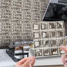 MSC124跨境3D复古马赛克水晶瓷砖贴glass tileDIY自粘墙贴地板贴