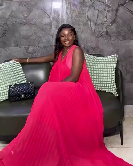 Sommarklänning plus size dam med afrikanskt tryck och plisserad_voghion.com