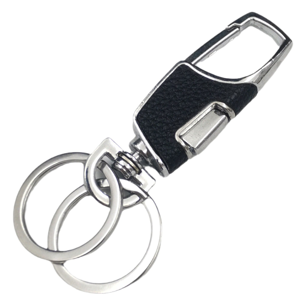 One-Press llavero del coche colgante doble anillo espesado Anti-Perdido metal creativo hombres cinturón llavero al por mayor