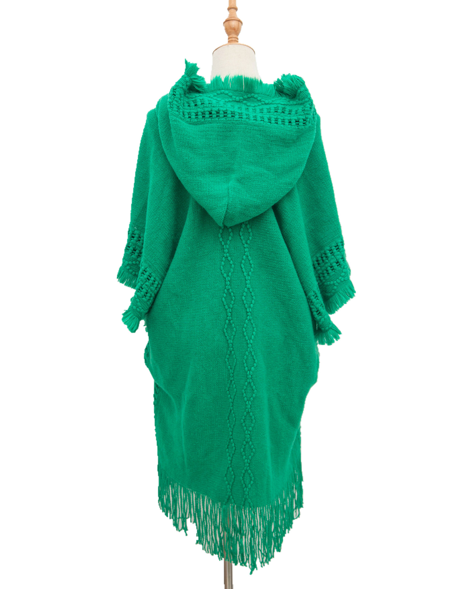 Unisex Cape Spring and winter plus-size knit button-hooded cape cape_voghion.com