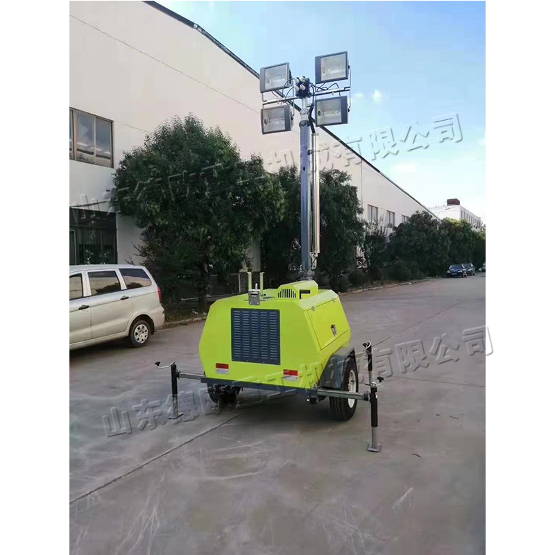 产地货源 工程施工照明车 汽油动力照明灯塔车 升降拖车式照亮车