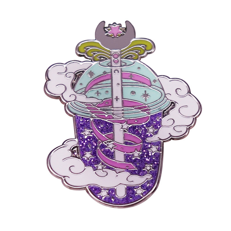 Tsukino Rabbit Wand Brooch Glitter Starry Sky Milk Tea Badge Sailor Moon Anime Fans Lovers Accessories Tsukino Rabbit Wand Brooch Glitter Starry Sky Milk Tea Badge Sailor Moon Anime Fans Lovers Accessories