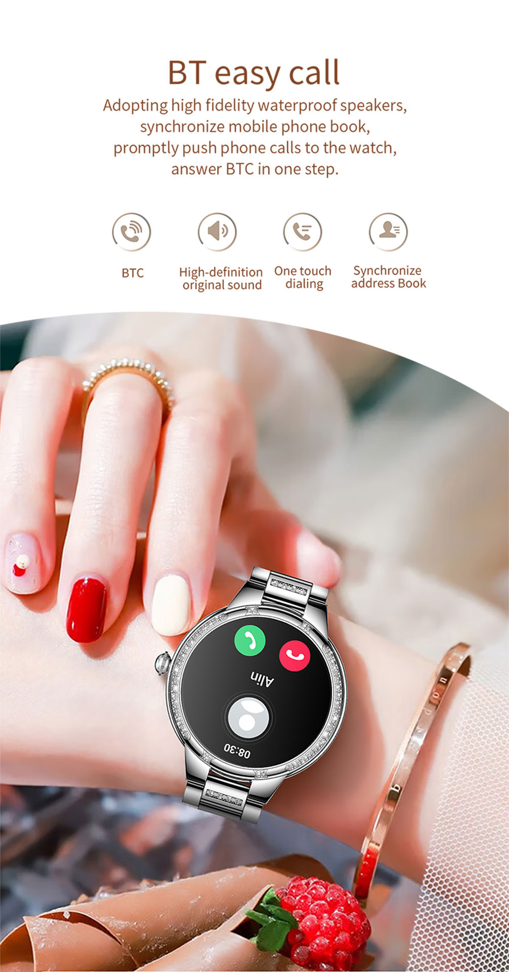 L68b Heart Rate Blood Pressure Oxygen Monitoring Bluetooth_voghion.com