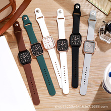 2024新款大表盘方形硅胶男女通用情侣表设计款日月星辰夜光轻奢表