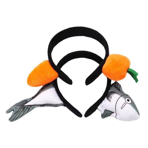 Wearing salted fish hairpins, carrot headbands, funny shark headbands, hair accessories, same style as Internet celebrity with acne marks, Hua Chenyu and Shen Teng