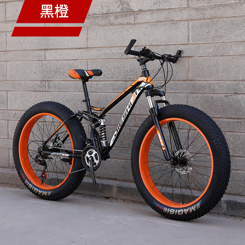 Bicicleta de montaña de doble absorción de impactos, moto de nieve de velocidad variable todoterreno, neumático grande 4.0, bicicleta, hombres y mujeres, playa, estudiantes ligeros