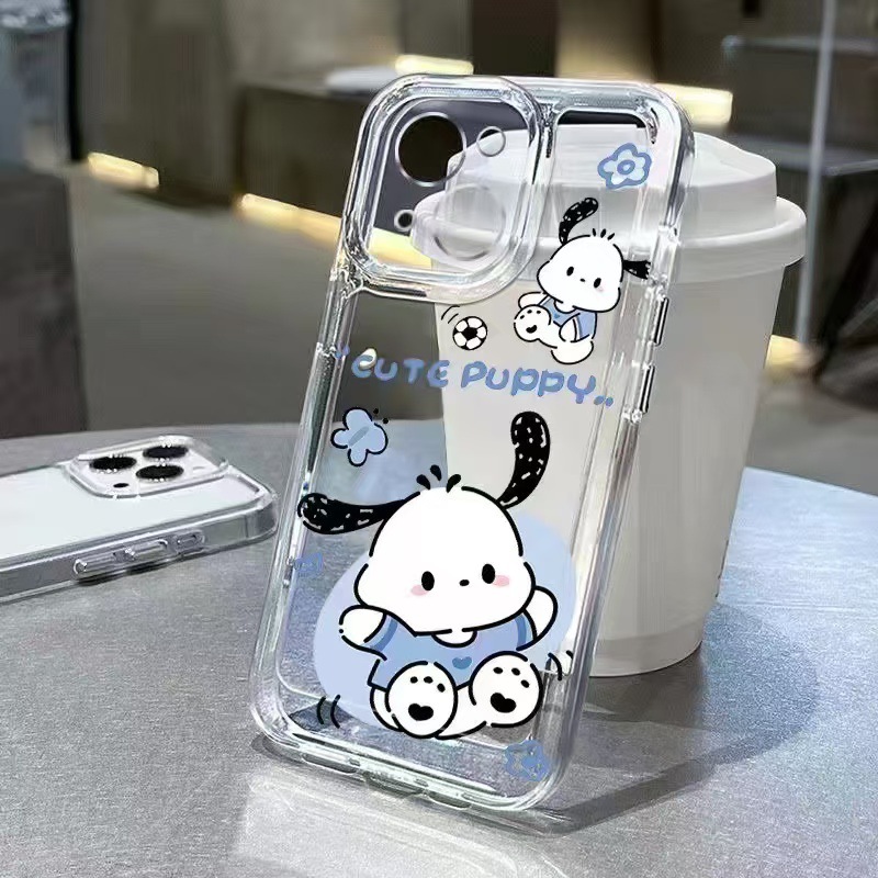 Estilo japonés y coreano para iphone16promax funda para teléfono móvil transparente Apple 15 anti-caída 14pro lindo 13/12xr