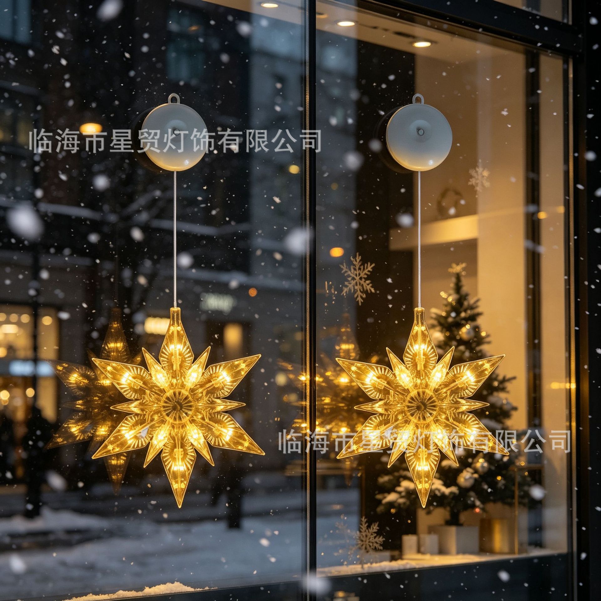 LED Noel dekorasyonu vantuzlu ışıklar kardan adam Noel ağacı beş köşeli yıldız perde pil ışıkları küçük renkli ışıklar vantuzlu ışıklar