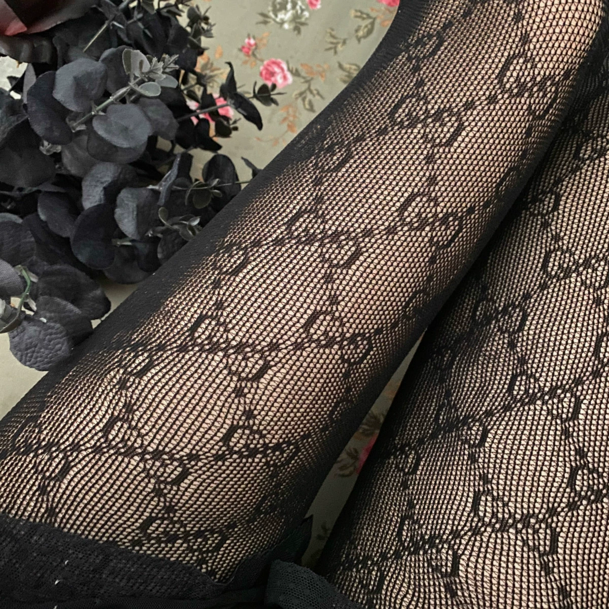 Сетчатые колготки, сексуальные прозрачные с узором, цвета: Big G Black/Black G/White G