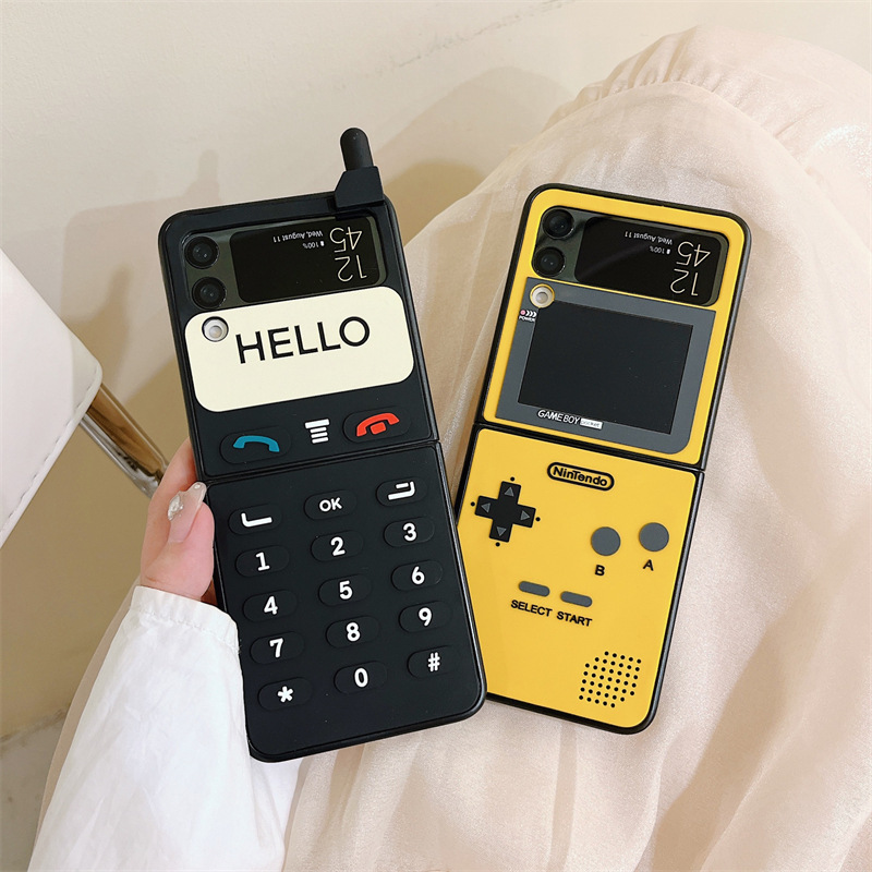 Retro Personality Game Machine for Samsung Galaxy ZFLIP3/4 Generation Phone Case Folding Zflip5 Generation Hard Case