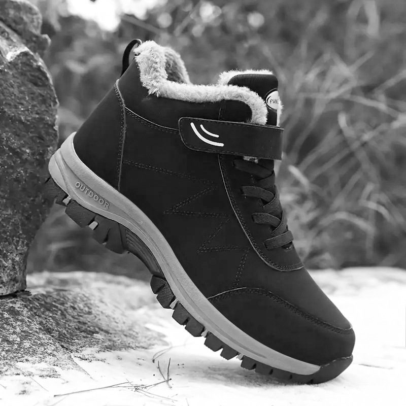 Zapatos de algodón para hombres TEMU transfronterizo botas de nieve de terciopelo grueso botas de algodón caliente botas Velcro para hombres