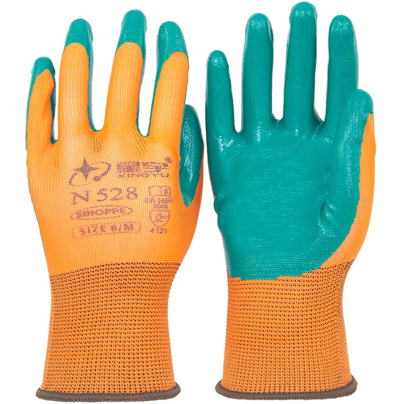 Xingyu N518 guantes de protección laboral antideslizante de trabajo de caucho de acrílico recubierto de goma guantes de trabajo seco