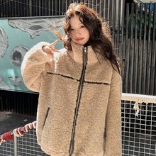 羊羔毛外套女皮毛一体棉衣2025冬季新款保暖上衣拉链宽松立领开衫