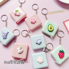 Cartoon mini tape measure keychain multifunctional portable tape measure measurement bust waist soft ruler 1.5
