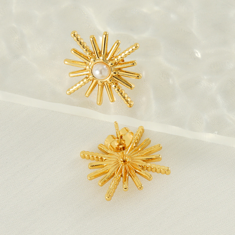 Pendientes de acero inoxidable perla de moda francesa Pendientes de moda de personalidad de temperamento de nicho simple y versátil de alta gama