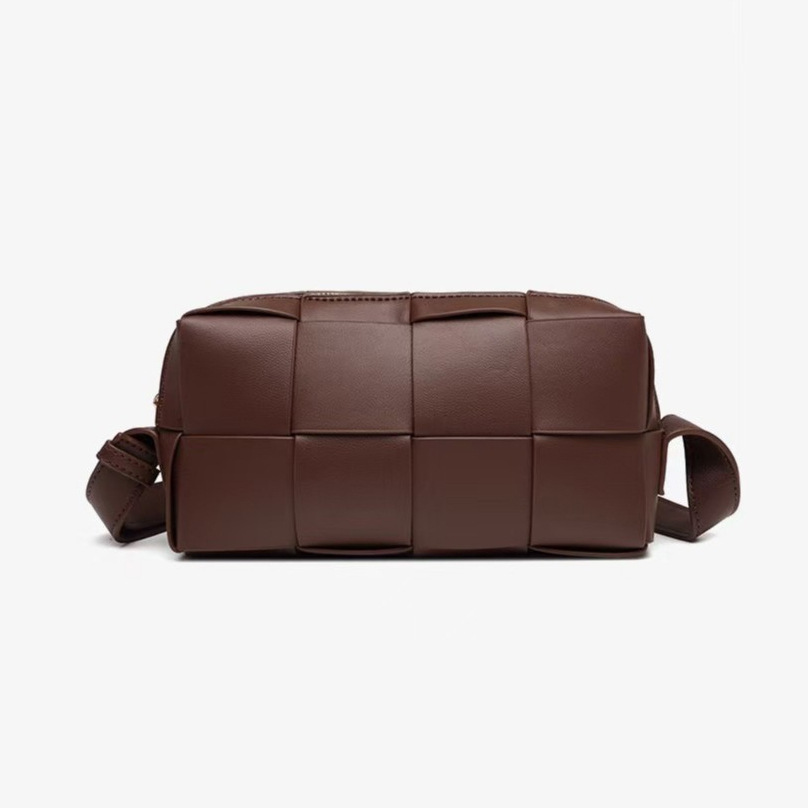 Woven Small Square Bag, Single Shoulder Crossbody Bag, Fashionable Niche Design, Cross-Border Soft Leather Women's Bag