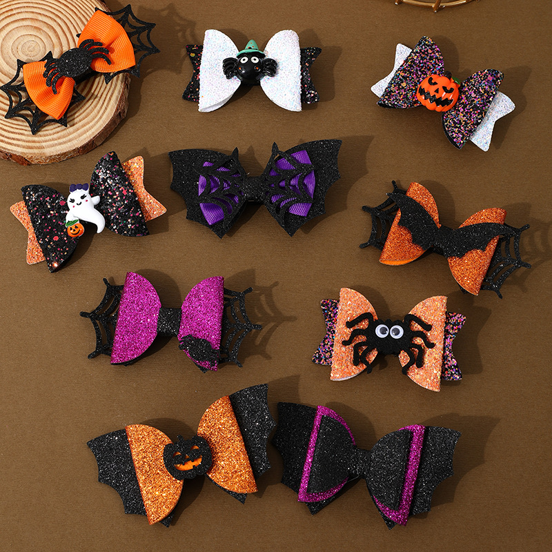 15g Weight Hair Clip Hair Accessories Type 1 Piece Quantity Women's Hip-Hop Funny Halloween Pattern Bow Knot Alloy Hair Clip