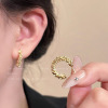 12#Golden broken silver small c circle-silver needle