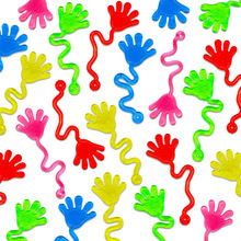 爆款TPR软胶弹性伸缩弹力粘粘手掌金葱金粉爬墙创意整蛊黏黏手万