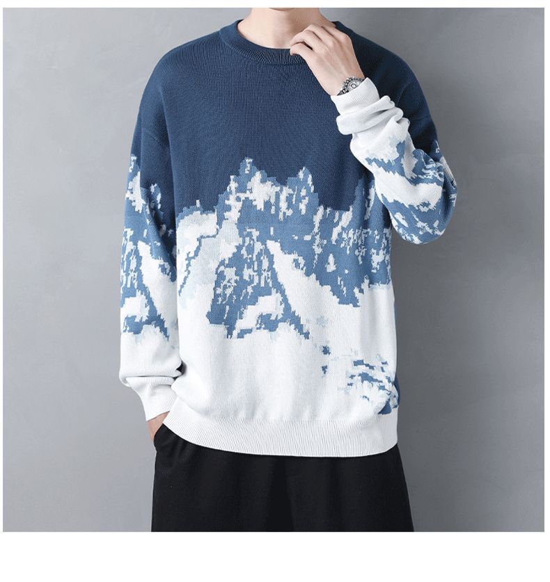 Herren Strickpullover Mit Farbakzenten Für Herbst Und Winter_voghion.com