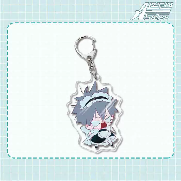 Acrylic keychain (Alien Stage) Mizi Sua, double‑sided 6 cm, metal ring & clasp