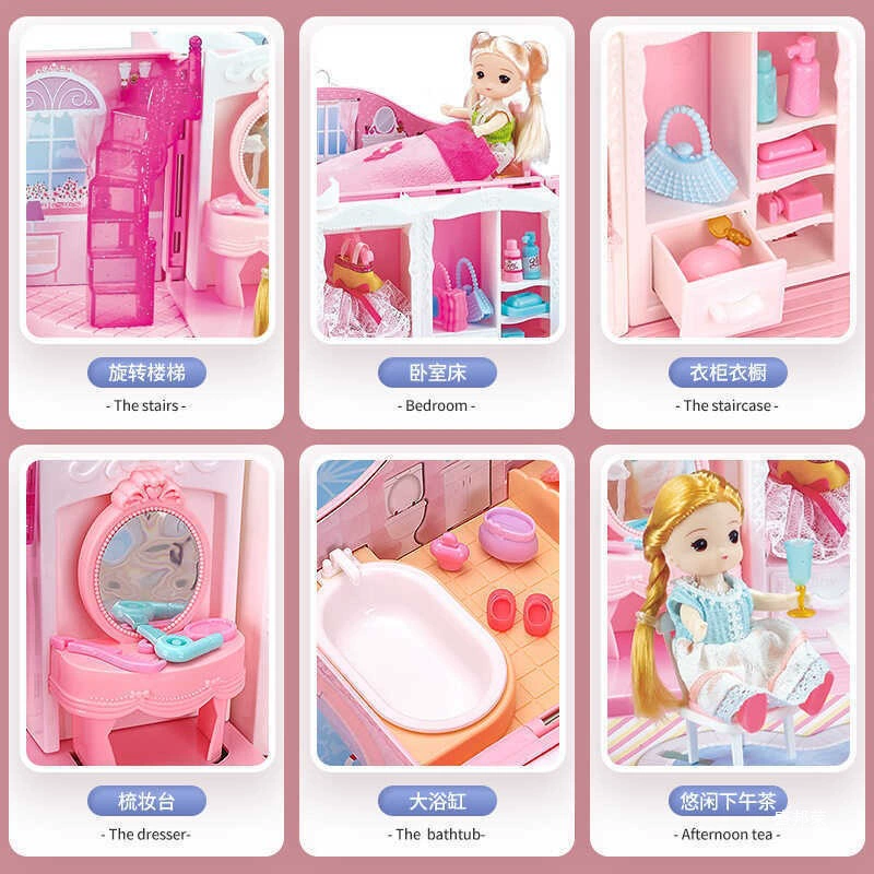 Family toy, castle for bedroom, doll house for princess, set, Birthday gift, 6 years