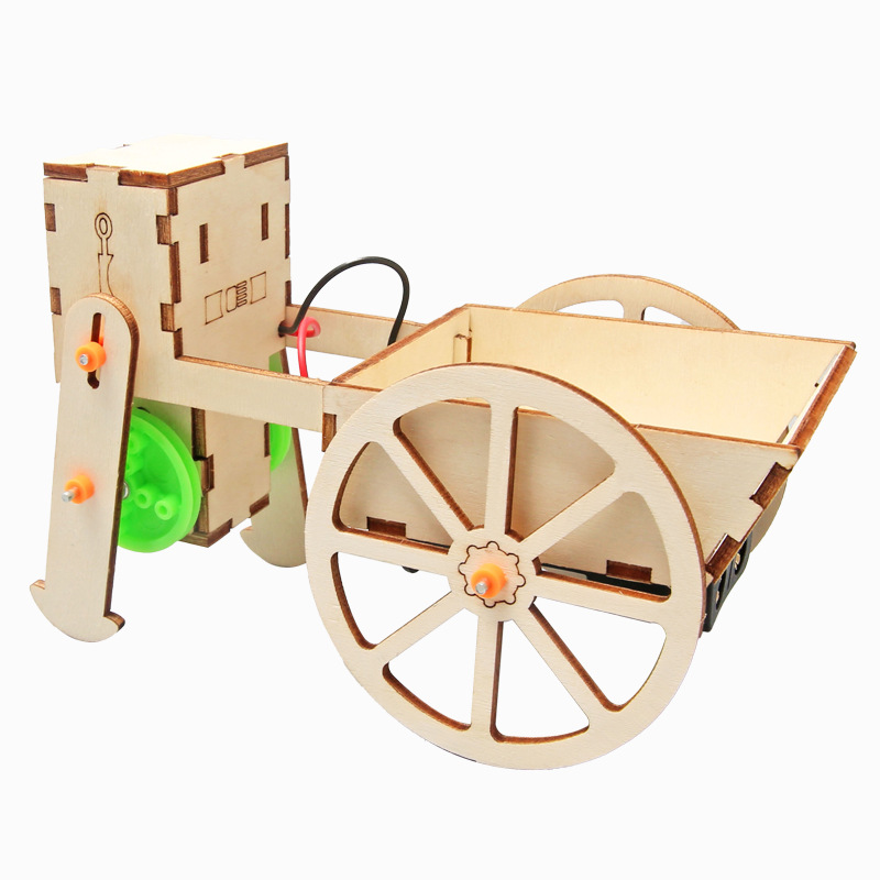 Robot de clase de madera hecho a mano push-pull coche tecnología pequeña producción experimento científico para niños jóvenes estudiantes juguetes de bricolaje
