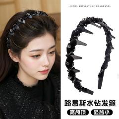 轻奢闪钻高颅顶发箍女款洗脸路易斯高级感齿梳头箍防滑压发卡头饰